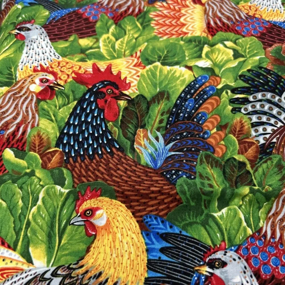 Hoffman Cotton Quilting Fabrics Rennie Rau Marquez Chicken Salad 1 Yd X 44